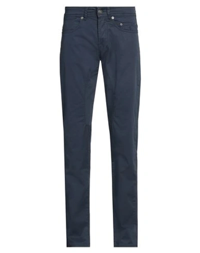 Shop Siviglia Man Pants Navy Blue Size 29 Cotton, Elastane