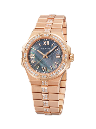 Shop Chopard Women's Alpine Eagle 18k Rose Gold & Diamond Bracelet Watch