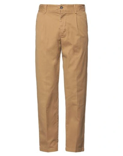 Shop As You Are Man Pants Camel Size 34 Cotton, Elastane In Beige