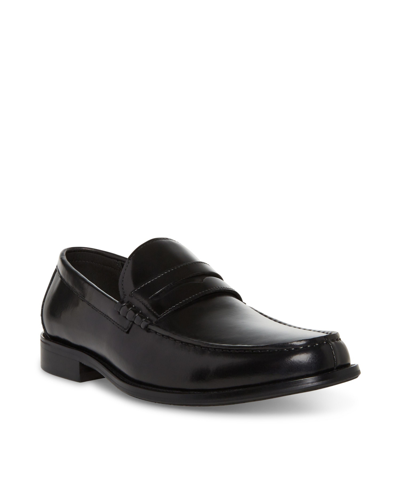 Shop Steve Madden Men's Marvyn Slip-on Loafers In Black Leather