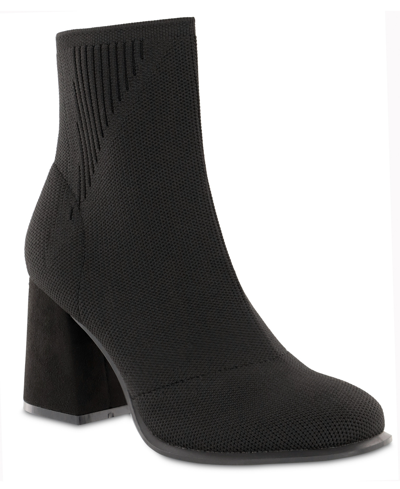 Shop Mia Women's Pamina Knit Heeled Pull-on Booties In Black