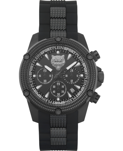 Shop Plein Sport Men's Hurricane Black Silicone Strap Watch 44mm