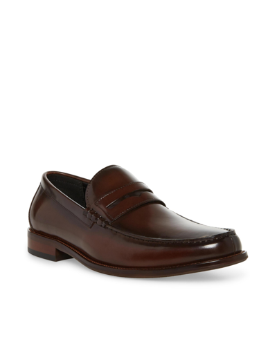 Shop Steve Madden Men's Marvyn Slip-on Loafers In Brown Leather