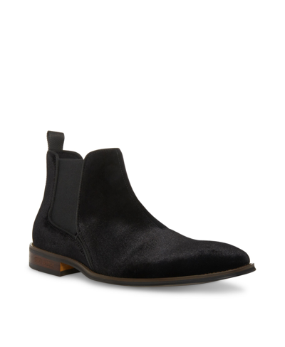 Shop Steve Madden Men's Fayne Chelsea Boots In Black Velvet