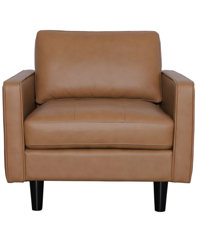 Shop Abbyson Living Parker 33.5" Top-grain Leather Chair In Camel
