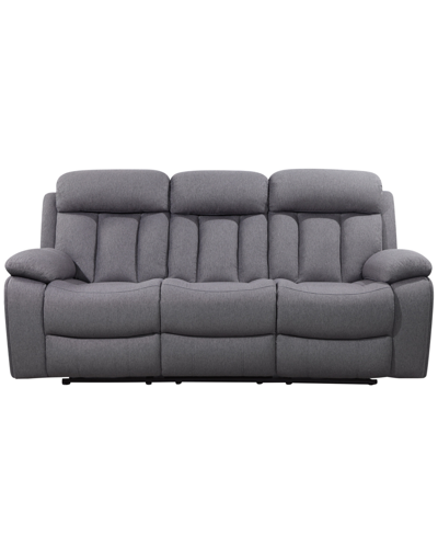 Shop Abbyson Living Fletcher 81.4" Stain-resistant Polyester Reclining Sofa In Gray