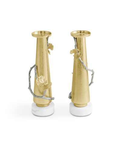 Michael Aram Butterfly Ginkgo Luxe 2-piece Candleholder Set