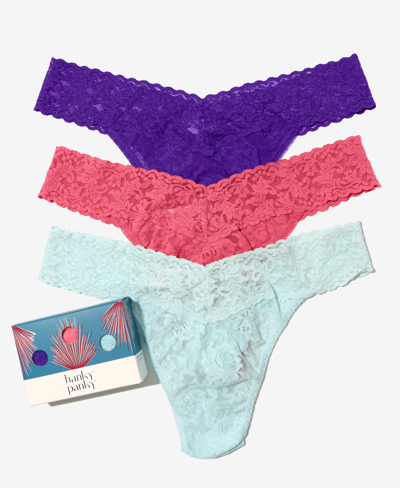 Shop Hanky Panky Women's Bloom Holiday 3 Pack Original Rise Thong Underwear In Multipack