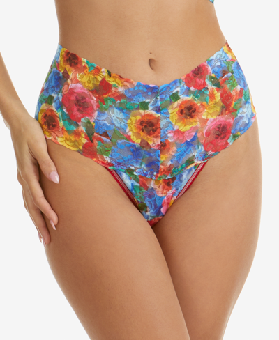 Shop Hanky Panky Women's Bold Blooms Retro Thong Underwear Pr9k1926 In Twilight Blooms