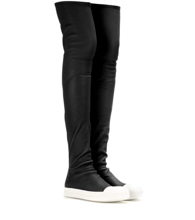 Shop Rick Owens Over-the-knee Sock Sneakers In Black