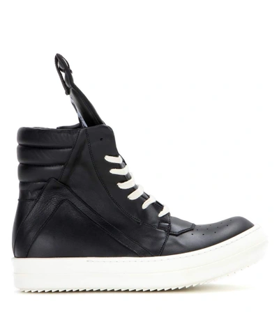 Shop Rick Owens Geobasket Leather High-top Sneakers In Female