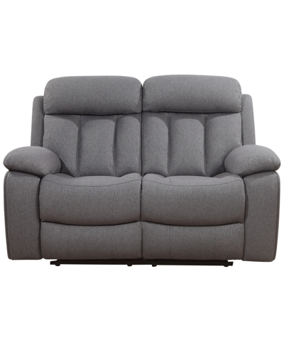 Shop Abbyson Living Fletcher 59.8" Stain-resistant Polyester Reclining Loveseat In Gray