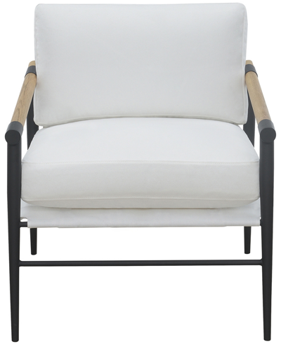 Shop Abbyson Living Parker 32" Stain-resistant Polyester Armchair In Ivory