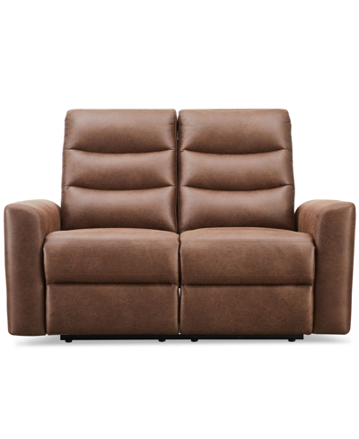 Shop Abbyson Living Bentley 58.5" Polyester Manual Reclining Loveseat In Brown