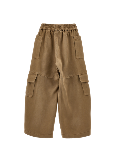 Monnalisa Fluid Gabardine Trousers In Beige
