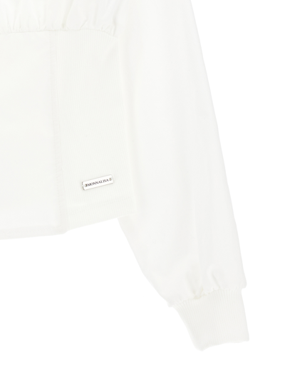 Monnalisa Bustier Poplin Shirt In Cream