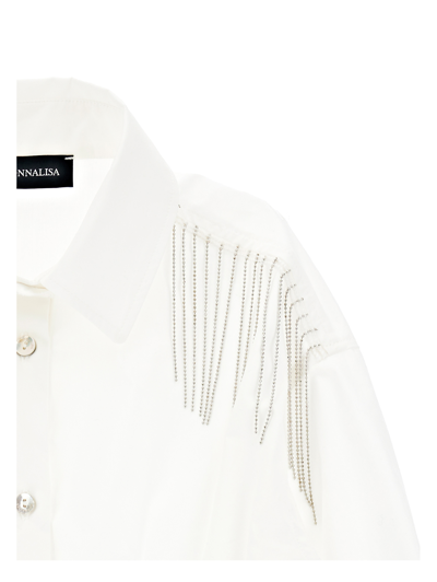 Monnalisa Bustier Poplin Shirt In Cream