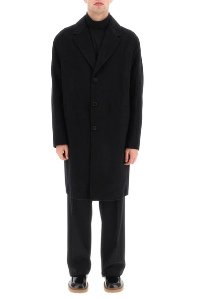 Shop Acne Studios Double Wool Oversized Coat In Black