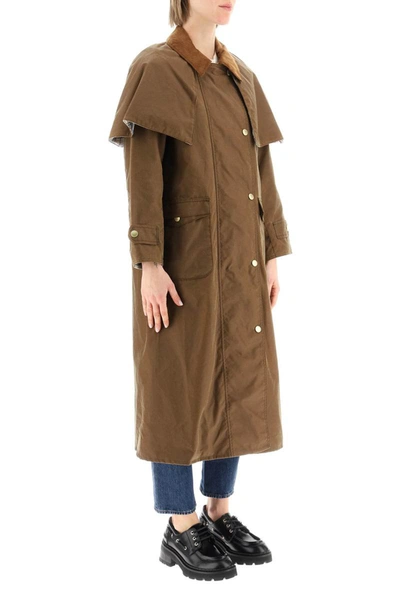 Shop Barbour By Alexa Chung 'elizabeth' Waxed Cotton Trench In Brown