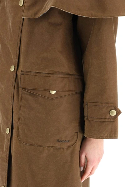 Shop Barbour By Alexa Chung 'elizabeth' Waxed Cotton Trench In Brown