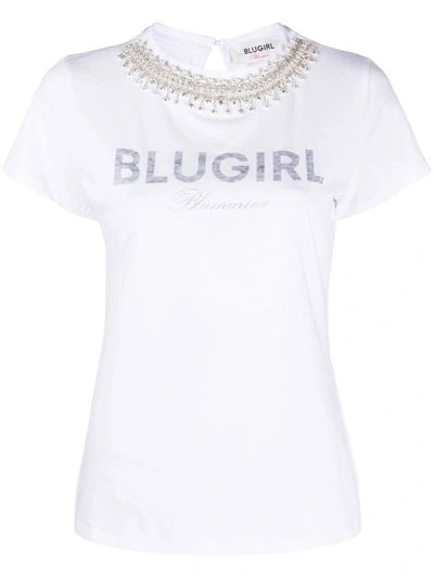 Shop Blugirl Blumarine T-shirt In White