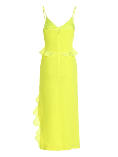 Shop David Koma 'crossbody & Open Leg Ruffle Detail' Dress In Yellow