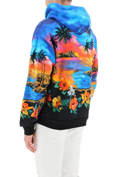 Shop Dolce & Gabbana Hawaii Print Hoodie In Multicolor