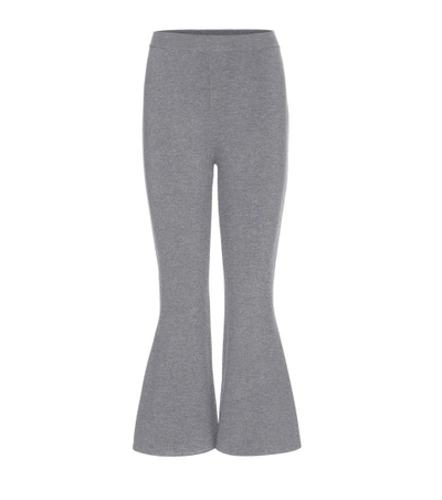 Stella Mccartney 混羊毛针织喇叭八分裤 In Grey