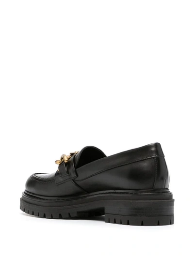 Shop Pinko Chain-detail Loafers In Black