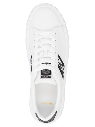 Shop Versace 'greca' Sneakers In White