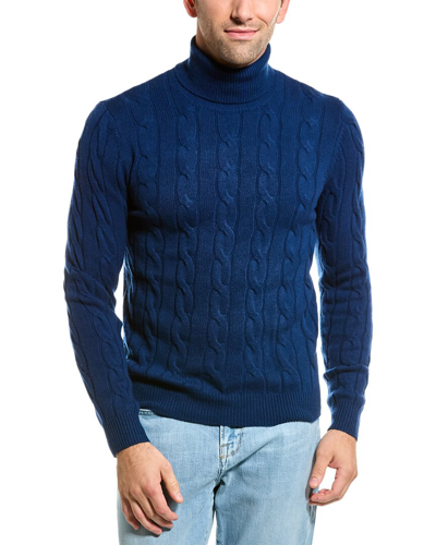 Shop Malo Turtleneck Wool & Cashmere-blend Sweater In Blue