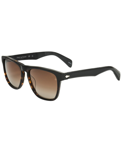 Shop Rag & Bone Unisex Rnb5031 56mm Polarized Sunglasses In Brown
