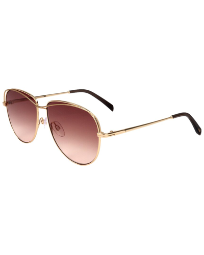 Shop Maje Women's Mj7009 55mm Sunglasses In Gold
