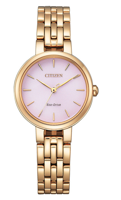 Shop Citizen L Eco-drive Pink Dial Ladies Watch Em0993-82x In Gold / Gold Tone / Pink / Rose / Rose Gold / Rose Gold Tone
