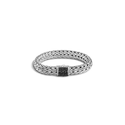Shop John Hardy Classic Chain Black Sapphire Sterling Silver Bracelet - Bbs94052blsxum In Silver-tone