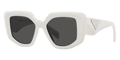 Shop Prada Dark Grey Irregular Ladies Sunglasses Pr 14zs 1425s0 50 In Dark / Grey / White