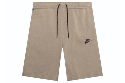 Pre-owned Nike Sportswear Tech Fleece Washed Shorts Light Brown