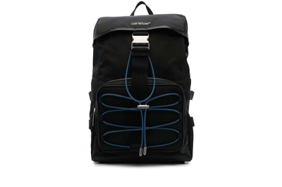 Pre-owned Off-white Courrie Flap Drawstring Backpack Black/multicolour