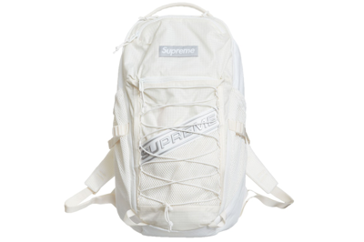 Pre-owned Supreme Logo Backpack White