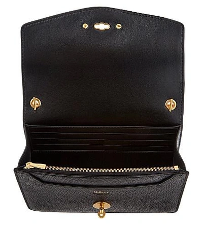 Shop Mulberry Postman's Lock Grained Leather Shoulder Bag In Black