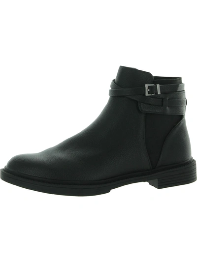 Shop Kenneth Cole Reaction Wind Lug Buckle Womens Leather Booties Ankle Boots In Black