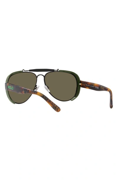 Shop Polo Ralph Lauren 60mm Pilot Sunglasses In Matte Black