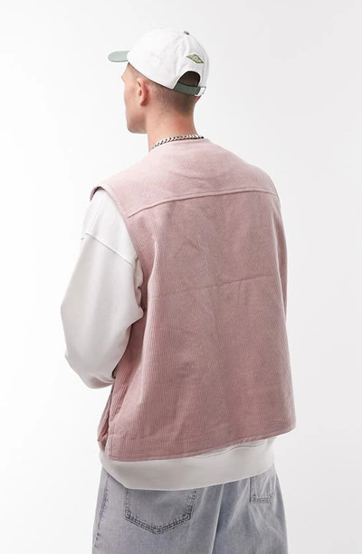 Shop Topman Corduroy Pocket Vest In Pink