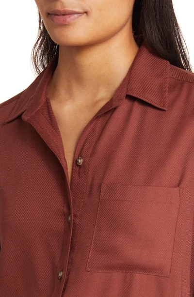 Shop Beachlunchlounge Textured Shirt In Soft Rust