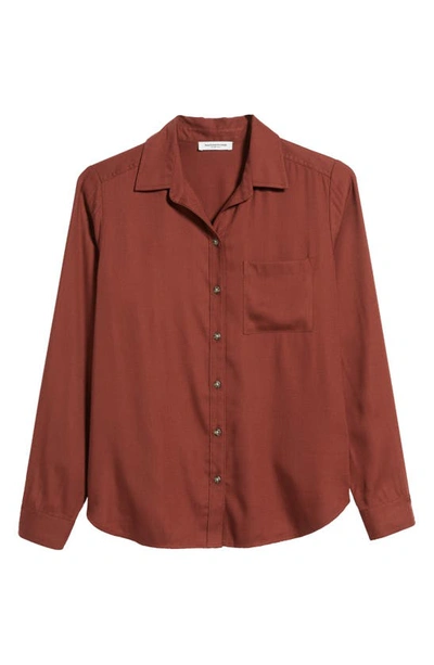 Shop Beachlunchlounge Textured Shirt In Soft Rust