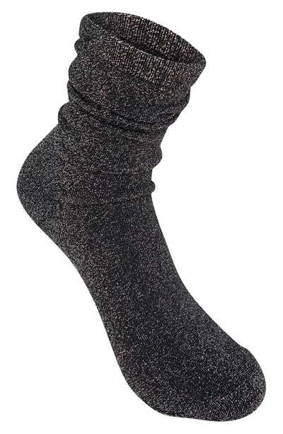 Shop High Heel Jungle Glitterati Sparkle Cotton Blend Crew Socks In Black