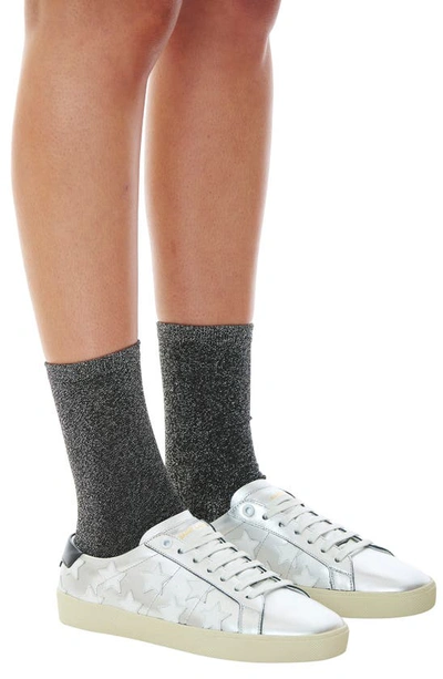High Heel Jungle Glitterati Sparkle Cotton Blend Crew Socks In Black