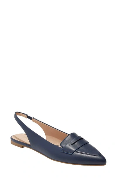 Shop Jack Rogers Pennie Slingback Pointed Toe Flat In Midnight