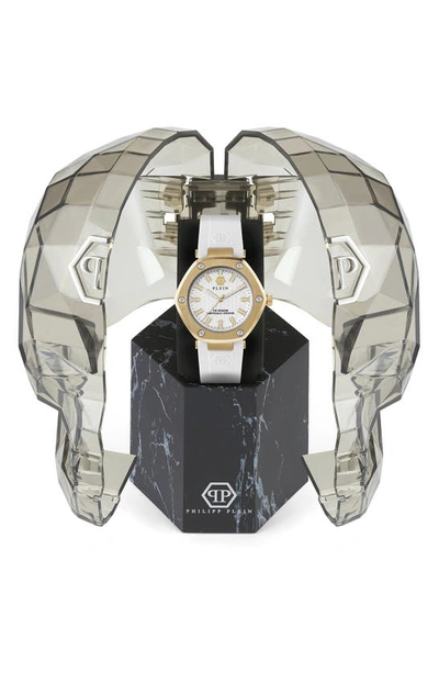 Shop Philipp Plein The Hexagon Silicone Strap Watch, 38mm In Ip Yellow Gold