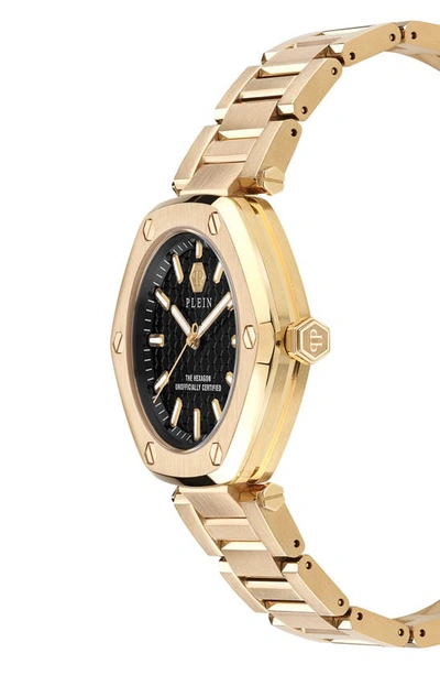 Shop Philipp Plein The Hexagon Bracelet Watch, 38mm In Ip Yellow Gold